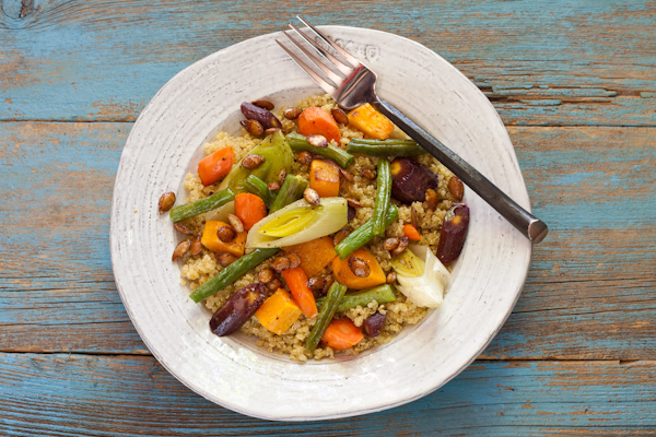 Cous Cous with Roasted Vegetables from Stephanie Weaver MPH | Gluten-free, migraine-friendly, vegan