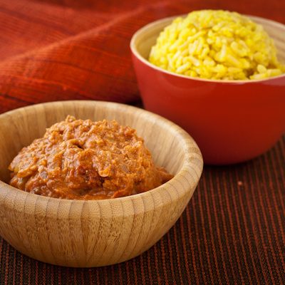 Vegetarian Keema Saffron Rice Glutenfree