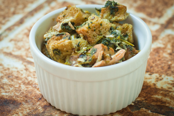 Vegan Cheesy Spinach Breakfast Casserole Strata