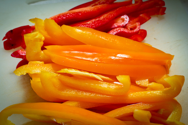 Sliced Red Yellow Peppers