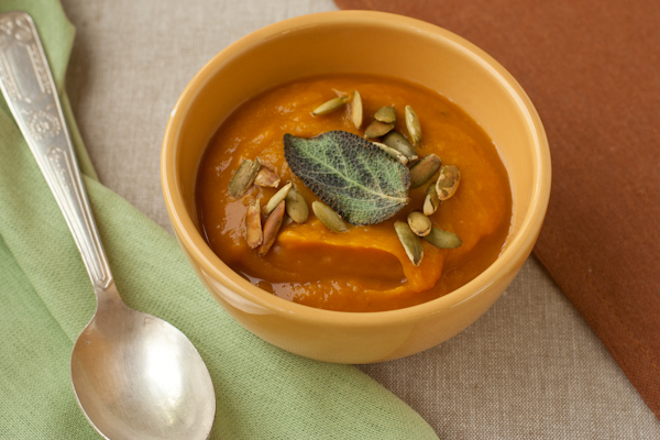 Butternut Squash Soup with Crispy Sage Leaves
