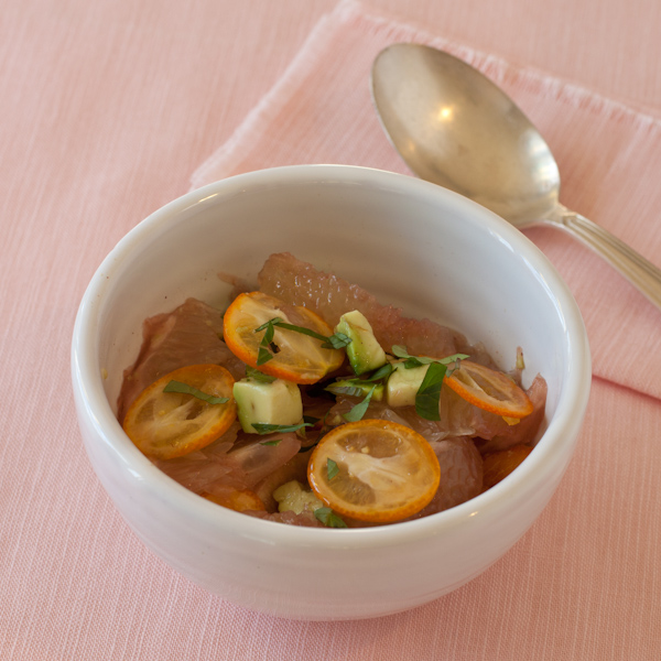 Grapefruit-avocado-kumquat salad