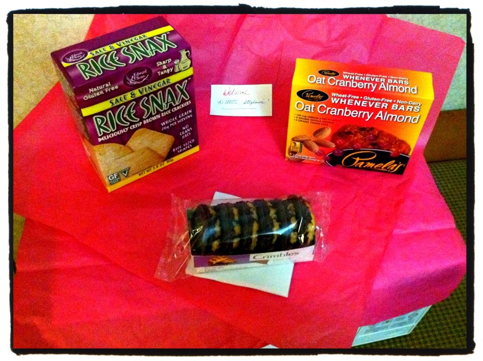 gluten-free treats in my hotel room