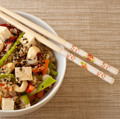 Asian rice bowl salad