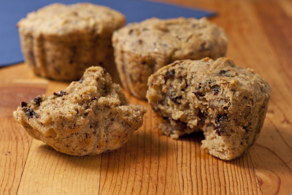 Banana-walnut-chocolate-chunk muffins