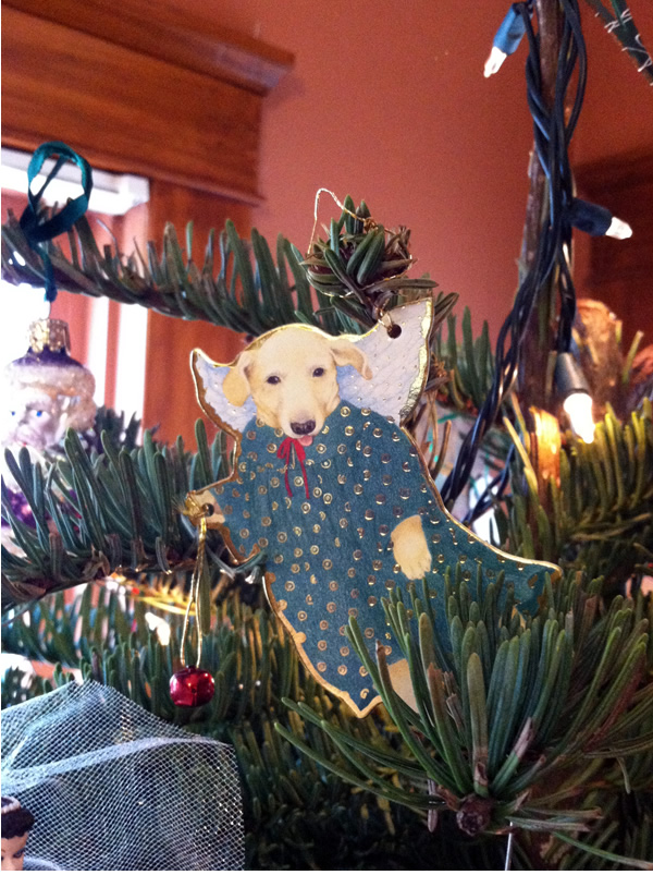 Doggie angel ornament