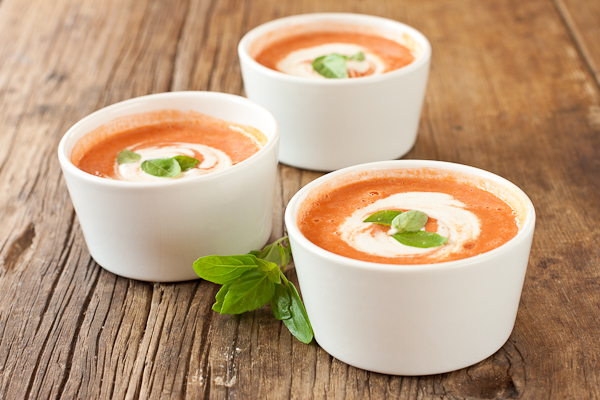 Chilled Tomato-Pepper-Basil Soup from Recipe Renovator | Raw, vegan, gluten-free