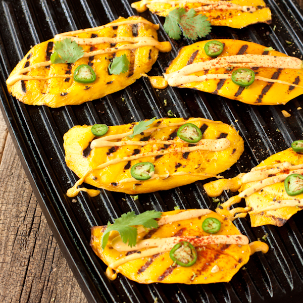 Spicy Grilled Mango with cashew-lime crema | Recipe Renovator
