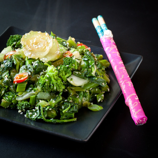 Bitter greens stir fry for Chinese New Year | Recipe Renovator | migraine-friendly, gluten-free, vegan, paleo, low-sodium, Whole30 compliant