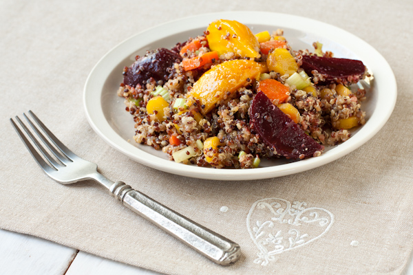 Roasted Beet Quinoa Salad from Recipe Renovator | Gluten-free, low-sodium, vegan, dairy-free