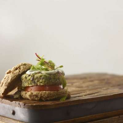 Chickpea Hemp Veggie Burgers from Ancient Grains by Kim Lutz