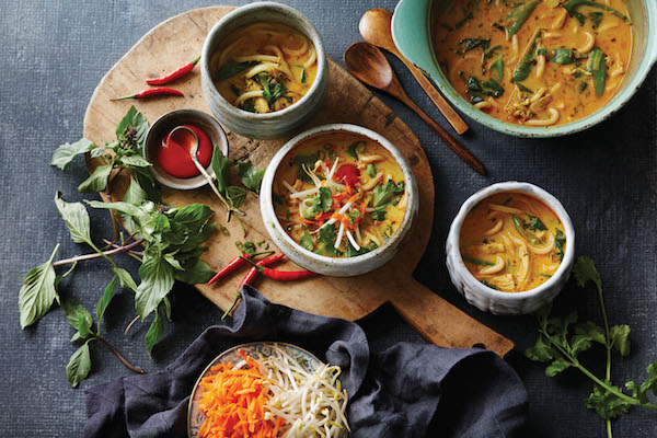 Thai Red Curry-Chicken Noodle Soup from Soup Swap by Kathy Gunst