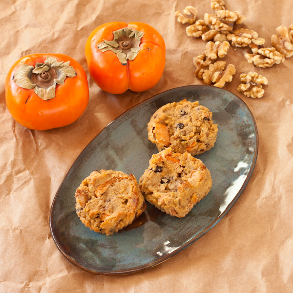 Persimmon-walnut muffins from Recipe Renovator | Grain-free, paleo, vegan