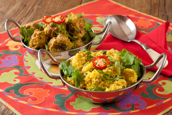 Meatballs and turmeric rice for the Instant Pot from Migraine Relief Recipes