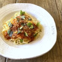 Spaghetti with marinara sauce